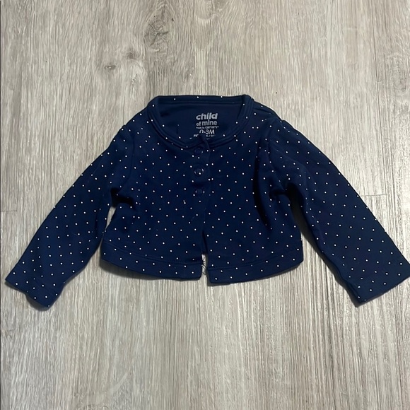 4/$20 Child of Mine Navy Blue Polka Dot Jacket 0-3M - Picture 1 of 1